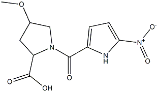 4-methoxy-1-[(5-nitro-1H-pyrrol-2-yl)carbonyl]pyrrolidine-2-carboxylic acid 结构式