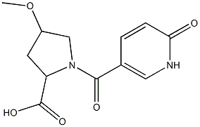 4-methoxy-1-[(6-oxo-1,6-dihydropyridin-3-yl)carbonyl]pyrrolidine-2-carboxylic acid 结构式