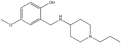 4-methoxy-2-{[(1-propylpiperidin-4-yl)amino]methyl}phenol 结构式