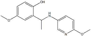 4-methoxy-2-{1-[(6-methoxypyridin-3-yl)amino]ethyl}phenol 结构式