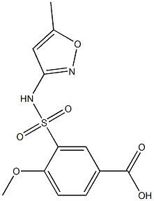 4-methoxy-3-[(5-methyl-1,2-oxazol-3-yl)sulfamoyl]benzoic acid 结构式