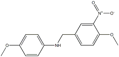 4-methoxy-N-[(4-methoxy-3-nitrophenyl)methyl]aniline 结构式