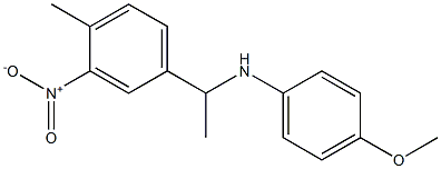 4-methoxy-N-[1-(4-methyl-3-nitrophenyl)ethyl]aniline 结构式