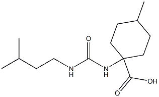 4-methyl-1-({[(3-methylbutyl)amino]carbonyl}amino)cyclohexanecarboxylic acid 结构式