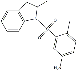 4-methyl-3-[(2-methyl-2,3-dihydro-1H-indole-1-)sulfonyl]aniline 结构式