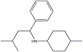 4-methyl-N-(3-methyl-1-phenylbutyl)cyclohexan-1-amine 结构式