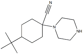 4-tert-butyl-1-(piperazin-1-yl)cyclohexane-1-carbonitrile 结构式
