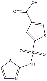 5-(1,3-thiazol-2-ylsulfamoyl)thiophene-3-carboxylic acid 结构式