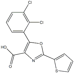 5-(2,3-dichlorophenyl)-2-(thiophen-2-yl)-1,3-oxazole-4-carboxylic acid 结构式