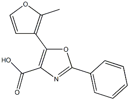 5-(2-methylfuran-3-yl)-2-phenyl-1,3-oxazole-4-carboxylic acid 结构式