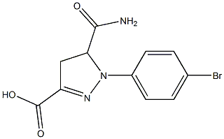 5-(aminocarbonyl)-1-(4-bromophenyl)-4,5-dihydro-1H-pyrazole-3-carboxylic acid 结构式