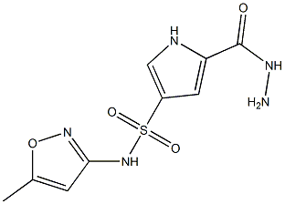 5-(hydrazinocarbonyl)-N-(5-methylisoxazol-3-yl)-1H-pyrrole-3-sulfonamide 结构式