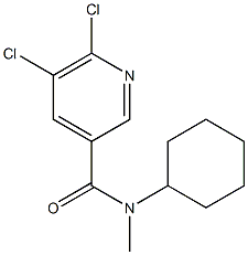 5,6-dichloro-N-cyclohexyl-N-methylpyridine-3-carboxamide 结构式