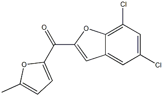 5,7-dichloro-2-[(5-methylfuran-2-yl)carbonyl]-1-benzofuran 结构式
