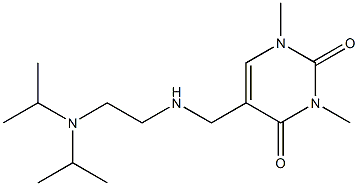5-[({2-[bis(propan-2-yl)amino]ethyl}amino)methyl]-1,3-dimethyl-1,2,3,4-tetrahydropyrimidine-2,4-dione 结构式