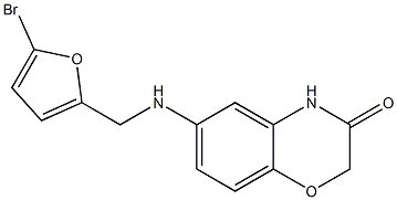 6-{[(5-bromofuran-2-yl)methyl]amino}-3,4-dihydro-2H-1,4-benzoxazin-3-one 结构式