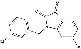 6-bromo-1-[(3-chlorophenyl)methyl]-2,3-dihydro-1H-indole-2,3-dione 结构式