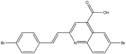 6-bromo-2-[(E)-2-(4-bromophenyl)vinyl]quinoline-4-carboxylic acid 结构式