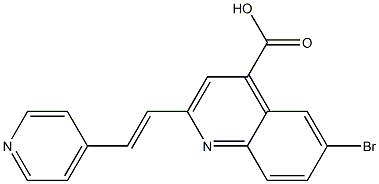 6-bromo-2-[(E)-2-pyridin-4-ylvinyl]quinoline-4-carboxylic acid 结构式