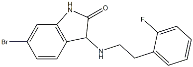 6-bromo-3-{[2-(2-fluorophenyl)ethyl]amino}-2,3-dihydro-1H-indol-2-one 结构式