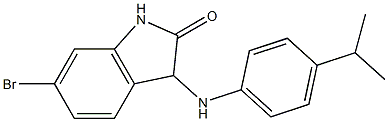 6-bromo-3-{[4-(propan-2-yl)phenyl]amino}-2,3-dihydro-1H-indol-2-one 结构式