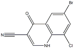 6-bromo-8-chloro-4-oxo-1,4-dihydroquinoline-3-carbonitrile 结构式