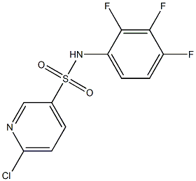 6-chloro-N-(2,3,4-trifluorophenyl)pyridine-3-sulfonamide 结构式