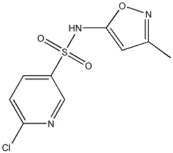 6-chloro-N-(3-methyl-1,2-oxazol-5-yl)pyridine-3-sulfonamide 结构式