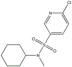 6-chloro-N-cyclohexyl-N-methylpyridine-3-sulfonamide 结构式