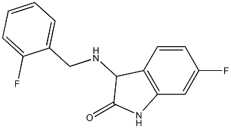 6-fluoro-3-{[(2-fluorophenyl)methyl]amino}-2,3-dihydro-1H-indol-2-one 结构式