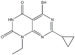 7-cyclopropyl-1-ethyl-5-mercaptopyrimido[4,5-d]pyrimidine-2,4(1H,3H)-dione 结构式