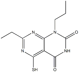 7-ethyl-5-mercapto-1-propylpyrimido[4,5-d]pyrimidine-2,4(1H,3H)-dione 结构式