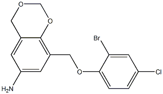 8-(2-bromo-4-chlorophenoxymethyl)-2,4-dihydro-1,3-benzodioxin-6-amine 结构式