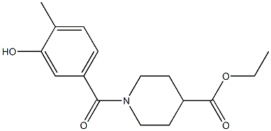 ethyl 1-[(3-hydroxy-4-methylphenyl)carbonyl]piperidine-4-carboxylate 结构式