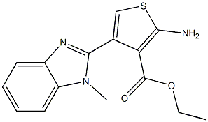 ethyl 2-amino-4-(1-methyl-1H-1,3-benzodiazol-2-yl)thiophene-3-carboxylate 结构式