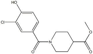 methyl 1-[(3-chloro-4-hydroxyphenyl)carbonyl]piperidine-4-carboxylate 结构式