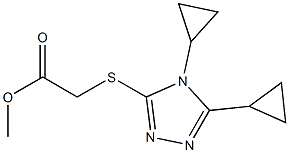 methyl 2-[(4,5-dicyclopropyl-4H-1,2,4-triazol-3-yl)sulfanyl]acetate 结构式