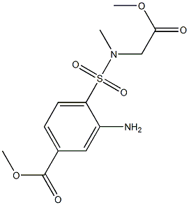 methyl 3-amino-4-[(2-methoxy-2-oxoethyl)(methyl)sulfamoyl]benzoate 结构式