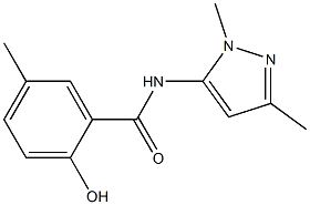 N-(1,3-dimethyl-1H-pyrazol-5-yl)-2-hydroxy-5-methylbenzamide 结构式