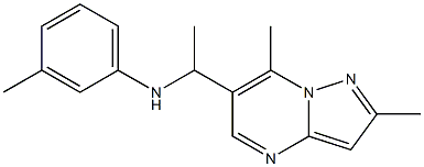 N-(1-{2,7-dimethylpyrazolo[1,5-a]pyrimidin-6-yl}ethyl)-3-methylaniline 结构式