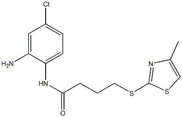 N-(2-amino-4-chlorophenyl)-4-[(4-methyl-1,3-thiazol-2-yl)sulfanyl]butanamide 结构式