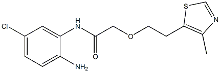 N-(2-amino-5-chlorophenyl)-2-[2-(4-methyl-1,3-thiazol-5-yl)ethoxy]acetamide 结构式