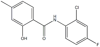 N-(2-chloro-4-fluorophenyl)-2-hydroxy-4-methylbenzamide 结构式