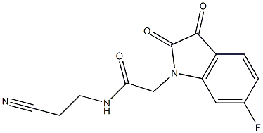 N-(2-cyanoethyl)-2-(6-fluoro-2,3-dioxo-2,3-dihydro-1H-indol-1-yl)acetamide 结构式