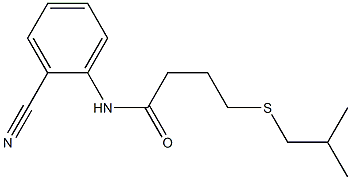 N-(2-cyanophenyl)-4-[(2-methylpropyl)sulfanyl]butanamide 结构式