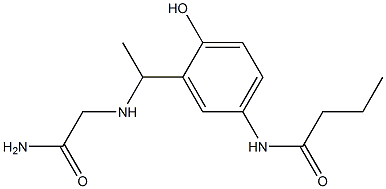 N-(3-{1-[(2-amino-2-oxoethyl)amino]ethyl}-4-hydroxyphenyl)butanamide 结构式