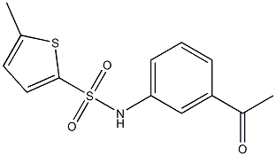 N-(3-acetylphenyl)-5-methylthiophene-2-sulfonamide 结构式