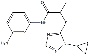 N-(3-aminophenyl)-2-[(1-cyclopropyl-1H-1,2,3,4-tetrazol-5-yl)sulfanyl]propanamide 结构式