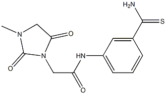 N-(3-carbamothioylphenyl)-2-(3-methyl-2,5-dioxoimidazolidin-1-yl)acetamide 结构式