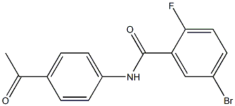 N-(4-acetylphenyl)-5-bromo-2-fluorobenzamide 结构式